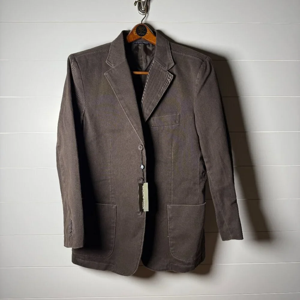 Andrew Fezza Size M Men's Sport Coat Blazer Jacket Brown- NWT
